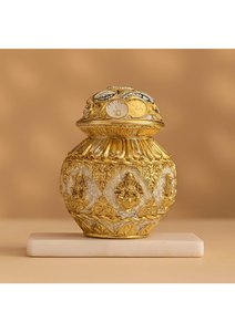 Ashtalakshmi Coin Kalash Gold and Silver Plated 5 Inch Sacred Puja Kalash for Home Temple Vastu Prosperity Decor Gift - Product Image 6