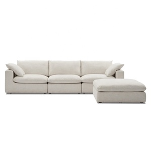 <span class=keywords><strong>Canapé</strong></span> d'angle modulable convertible carré étendu et moderne avec ottoman, 4 pièces, chaise longue réversible, en plumes, pour salon - Product Image 5