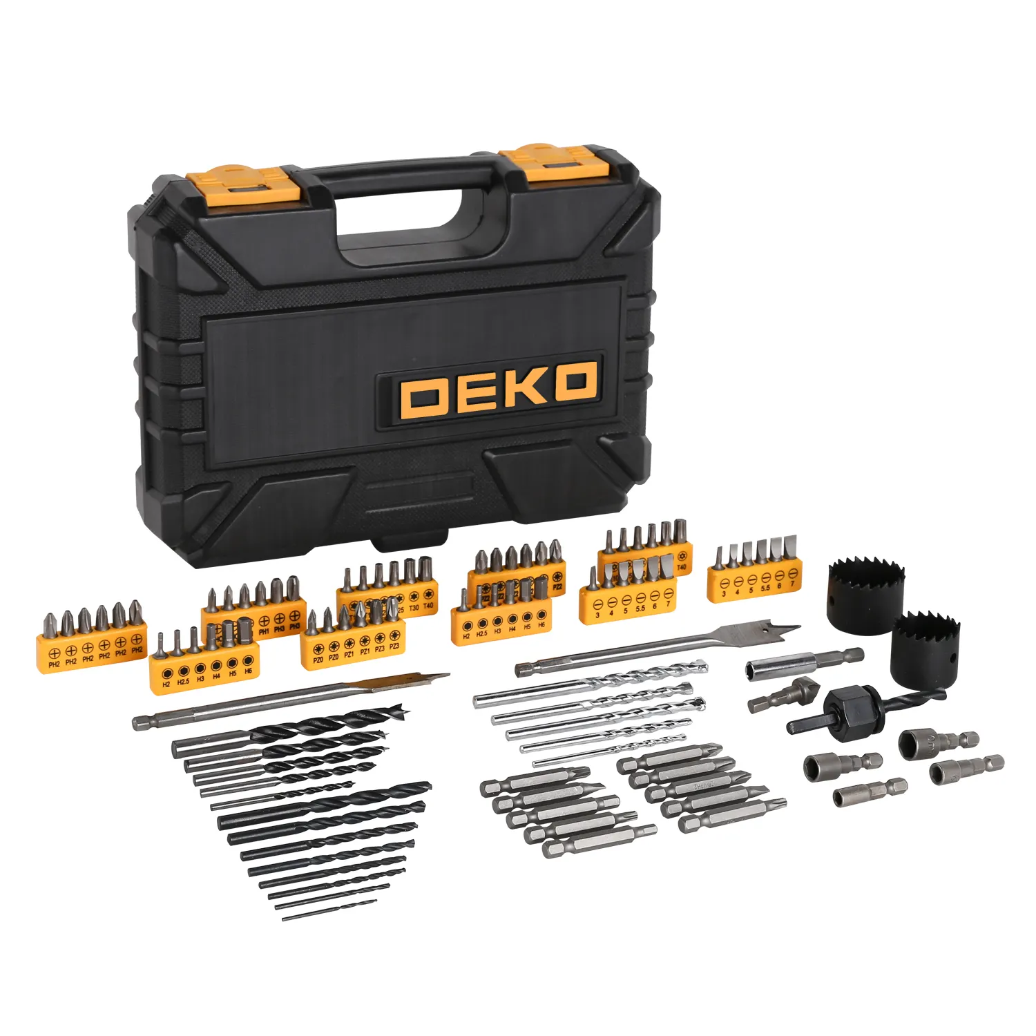 DEKO — boîte à outils Portable DIY DKMT99, ensemble d'outils avec Bits multifonctions, tournevis, boîte de rangement, 99 pièces