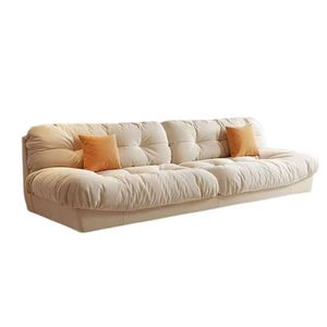 โซฟาคลาวด์สไตล์มินิมอลสมัยใหม่ สำหรับใช้ในบ้าน โซฟาผ้าสีครีม - Product Image 1