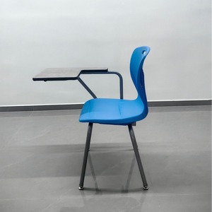 Chaise de bureau pour étudiant avec plateau en bois, structure métallique bleue, mobilier scolaire, design moderne, durable, spécifications 76x51x89 - Product Image 3
