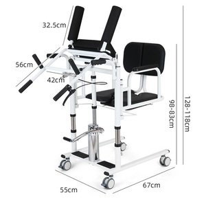 Elderly Care Hydraulic Lift Chair with Commode Shower Patient Transfer Health Care Supply Bathroom Safety Equipment Metal 130kg - Product Image 2
