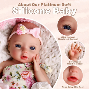 Poupées <span class=keywords><strong>Reborn</strong></span> Babeside Terry, 40 cm (16 Pouces), Corps Entier en Silicone, Réalistes pour Bébés Filles, NOUVELLES - Product Image 2