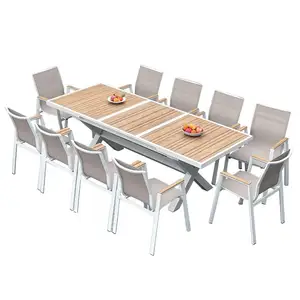 Modern Garden Sets Outdoor Furniture 10 Seater Dining Table Aluminum Patio Table and Chairs Metal Tavoli Da Esterno