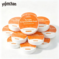 Toalla de Baño y Viaje Desechable, Ecológica, Comprimida, de Viscosa No Tejida, de Secado Rápido, Biodegradable, con Logotipo Personalizado OEM, Bajo MOQ, para Adultos
