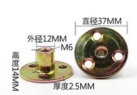 10pcs Carbon Steel Flange Coupling with M6 M8 M10 M12 Thread Zinc Plating Three Hole Lock Nuts Furniture Connector Fastener