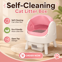 Litière pour chat AS11 AutoScooping à dessus ouvert, autonettoyante, en matériau écologique, grande capacité, contrôle des odeurs, facile à nettoyer