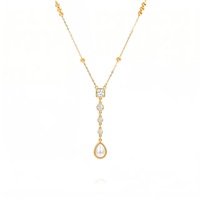 Collier chaîne à maillons en verre transparent plaqué or, style classique, avec pendentif cœur mignon et perle, pour femme - Vente chaude