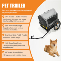 Remolque para Bicicleta para Perros y Gatos Pequeños con Ruedas Neumáticas de 16 Pulgadas, Enganche de Liberación Rápida, Plegable, Portátil, para Ciclismo al Aire Libre