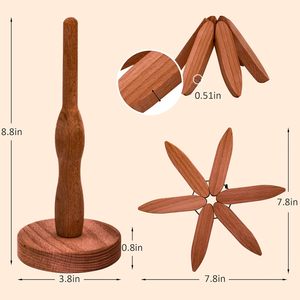 Trivet per alberi in <span class=keywords><strong>legno</strong></span> per piatti caldi-Set di 4 per un facile riporre i supporti caldi-ornamenti multifunzionali - Product Image 3