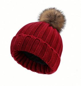 2024 Autumn Winter Children <b>Hat</b> Fashion Hairball Velvet Thickened Warm Women Kids Knitted Beanie Cap <b>Hat</b> - Product Image 3