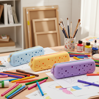 Nouvelle trousse à crayons en silicone de haute qualité, grande capacité, pour étudiants, multifonctionnelle, sac de papeterie
