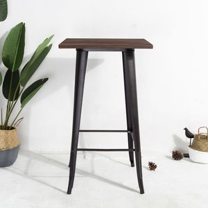โต๊ะบาร์ไม้หน้าโลหะสำหรับร้านอาหารกลางแจ้งสไตล์บิสโทร - Product Image 5
