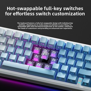 Weika wk68 customized three-mode RGB mechanical keyboard gasket wireless 2.4G hot-swappable notebook - Product Image 3