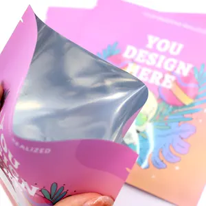 Hot Sell Plastic Bags Matte Glossy Smell Proof Flat Doypack Pouch Bag Child Proof Resealable Open Top Custom Mylar Bags