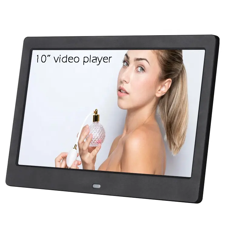 10 Inch Digitale Fotolijst HD1024x600 met Afstandsbediening, MP3 Muziek & 1080P Video Afspelen, auto On/Off Timer voor Commerciële