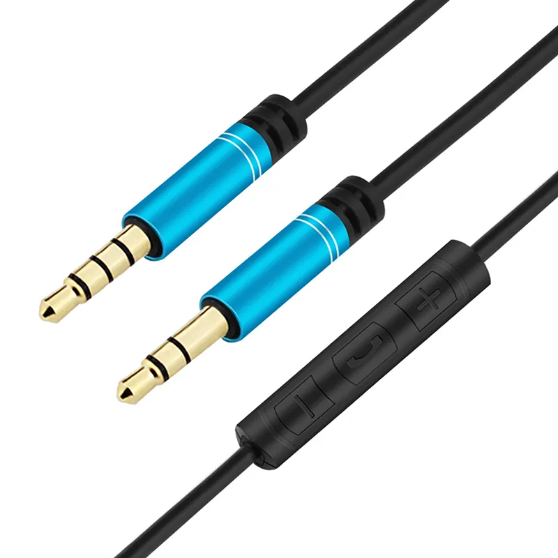 3.5MM AUX Cable Jack For Car Computer Headphone Remote Control 3.5MM Audio Cable Jack For Speaker With Microphone