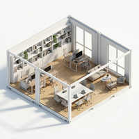 Bâtiments modulaires préfabriqués de luxe, maison conteneur empilable de 20 pieds, maison miniature méditerranéenne portable en kit pour chambre à coucher