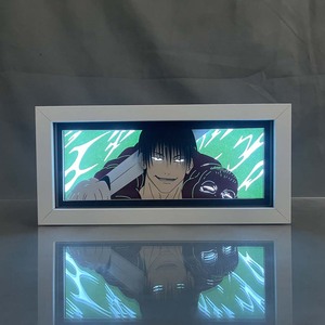 Lampe de nuit LED en bois avec cadre découpé au laser sur mesure, boîte à lumière anime en papier pour décoration de chambre, lampe de table animée - Product Image 3
