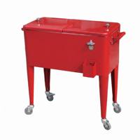 Glacière de patio 80QT de qualité supérieure avec roues, chariot à boissons roulant, glacière à bière et à glace pour l'extérieur