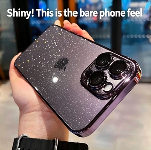 เคสโทรศัพท์หรูหราบางเฉียบใสเคลือบเงาประดับกลิตเตอร์ ป้องกันเลนส์ สำหรับ iPhone 17 16 15 14 13 12 11 Pro Max XS Plus - Product Image 1