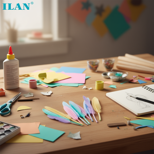 Piume Decorative Ilan 11cm, 10 Pezzi, Colori Pastello Assortiti - Product Image 3