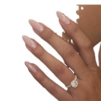 Faux ongles à presser beiges courts à moyenne longueur, forme cercueil, pour femmes, en plastique, pré-dessinés, lot de 24