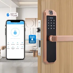 黄金智能无线类型Wifi图雅应用控制指纹密码卡卧室智能锁