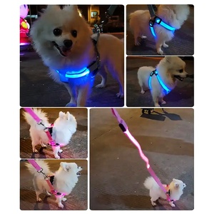 Venta al por mayor recargable luz Up perro cinturón ajustable chaleco pecho LED mascota perro arnés - Product Image 3