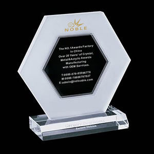Noble trofeo de premio de cristal blanco de regalo de negocios personalizado de alta calidad con <span class=keywords><strong>base</strong></span> transparente - Product Image 1