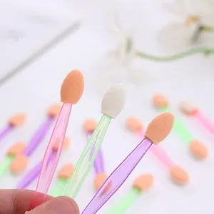 Disposable double ended sponge eye shadow applicator with foam head Wholesale latex free environmental protection cheap