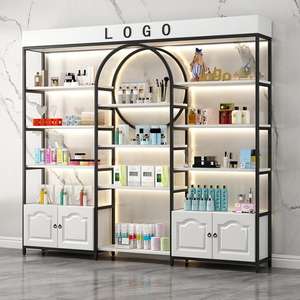 AY Factory Price Newest Customized logo Display Stand for Cosmetics <b>Shelf</b> Display Racks With Light for Makeup Store - Product Image 3