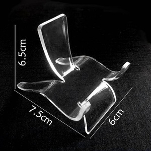 <span class=keywords><strong>Chevalet</strong></span> d'affichage de vague acrylique clair 3.5cm /5cm /6.5cm pour l'affichage de minéraux/gemmes/pierres - Product Image 2