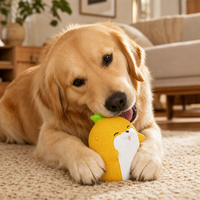 Jouet couineur pour chien en latex naturel, jouet à mâcher pour chien en forme d'ananas et de léopard, jouet de dentition doux pour chiots et chiens de petite et moyenne taille