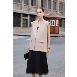 Blazer de Mujer para Invierno, Tejido, Cuello en V, Transpirable, con un Botón, Bordado a Mano, 78% Poliéster, 18% Rayón, 4% Elastano - Product Image 2