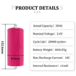 Pin <span class=keywords><strong>Lithium</strong></span> titanate lto Pin 2.3V <span class=keywords><strong>30Ah</strong></span> 16C 480a Lớp Một 60138 20000 chu kỳ gốc đinh tán DIY 6S ngân hàng cho âm thanh xe hơi - Product Image 4