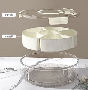 Plato Giratorio Hermético de 6 Compartimentos para Especias, Frutos Secos y Aperitivos, Transparente, para Cocina, Sala de Estar y Refrigerador, de PP, Venta al Por Mayor - Product Image 6