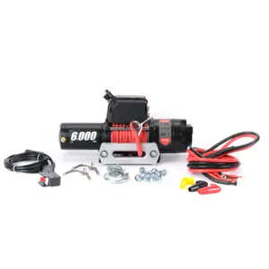 Maçaneta de enrolamento 6000lbs 12v atv com corda sintética