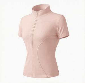 Women Zip Up <b>Yoga</b> <b>Jacket</b> Short Sleeve Slim Fit High Stretch Quick Dry Stand Collar Fitness Gym Top - Product Image 6