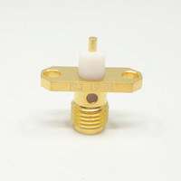 Conector Coaxial RF de Alto Rendimiento de 50 Ohmios, Chapado en Oro, SMA Hembra, con 2 Orificios para Montaje en Brida, para Satcom/Antena