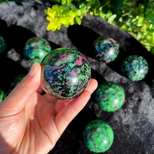 Esfera de Epidota Natural al por Mayor, Bola de Piedra Preciosa Pulida para Decoración del Hogar y Sanación Energética - Product Image 2