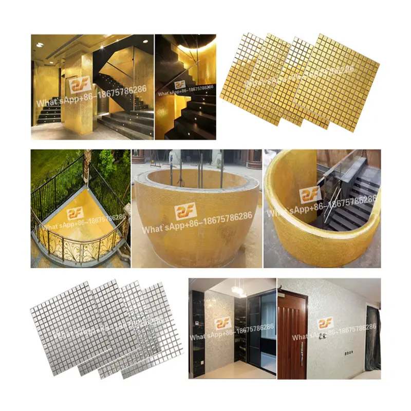 ZF Luxus Gold und Silber Mosaik fliesen Glas Gold Mosaik Glas Silber Blatt Mosaik für Wand dekoration