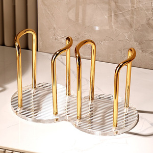 Acrylic Cup Holder Round Standing Type <b>Desk</b> Organizer For Coffee Paper Cups - Product Image 1