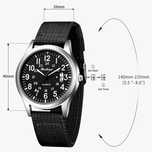 Heren Horloge Waterdichte Quartz Timer, Mode Merk Horloge, Heren Nylon Band Met Doos - Product Image 2