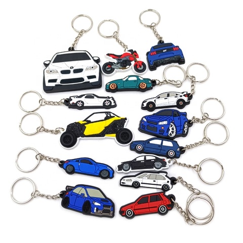 Cheap Customized PVC Rubber Keychain 3D 2D Soft PVC Keychain Wholesale Fashion Car Keychain PVC