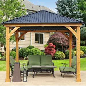 Pérgola <span class=keywords><strong>de</strong></span> acero <span class=keywords><strong>para</strong></span> exteriores, poste <span class=keywords><strong>de</strong></span> Metal, Gazebo <span class=keywords><strong>de</strong></span> <span class=keywords><strong>madera</strong></span> <span class=keywords><strong>de</strong></span> jardín, aluminio, tapa dura, <span class=keywords><strong>para</strong></span> Patio al aire libre - Product Image 2