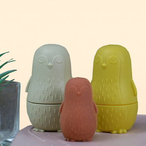 Gran oferta de juguetes de apilamiento de pingüinos de silicona para niños, juguetes de muñecas anidadas, juguetes educativos para bebés pequeños - Product Image 1