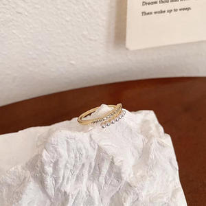 Bague en argent S925, bijoux en argent tendance à faire soi-même avec des perles incrustées de 3 à 5 mm et un support vide, accessoire 10231 - Product Image 3