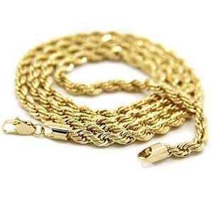 Collana a Catena a Maglie Placcata in Oro Giallo 18K per <span class=keywords><strong>Uomo</strong></span> e Donna Gioielli di Tendenza in Rame con Stile Classico Accessorio Regalo alla Moda - Product Image 3