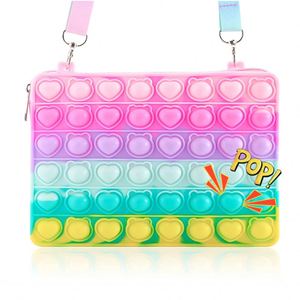 New Style Sling Shoulder Bag Pop <b>Kids</b> Pink Silicone Unicorn Fashion Fidget Toys Wallet Pop Bag - Product Image 2